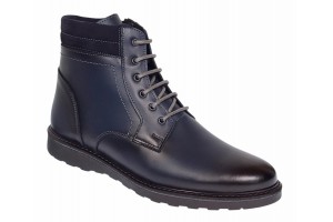 Ghete barbati din piele naturala (imblanite) bleumarin - GB601BLU